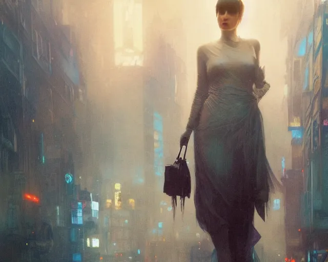 Image similar to 2 0 1 8 blade runner movie still girl look at the cityscape from roof perfect face fine realistic face pretty face neon puffy jacket blue futuristic sci - fi elegant by denis villeneuve tom anders zorn hans dragan bibin thoma greg rutkowski ismail inceoglu illustrated sand storm alphonse mucha