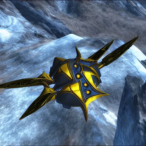 Image similar to protoss spaceship mount everest