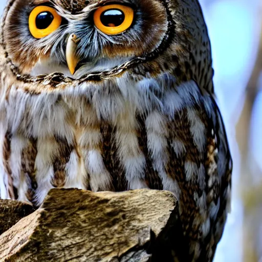 Prompt: trail cam footage of the Duolingo owl