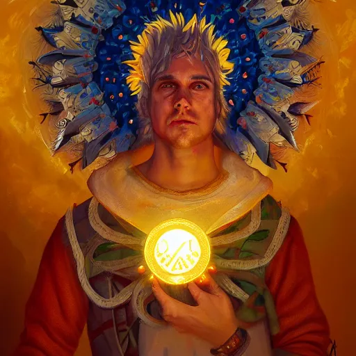 Image similar to midsommar alternate stories : the sun god, oil painting, ultradetailed, artstation, ultradetailed, digital painting, ultradetailed