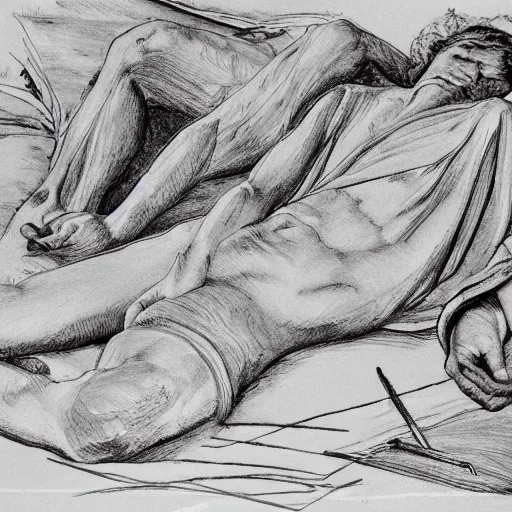 Image similar to otzi, line drawing,