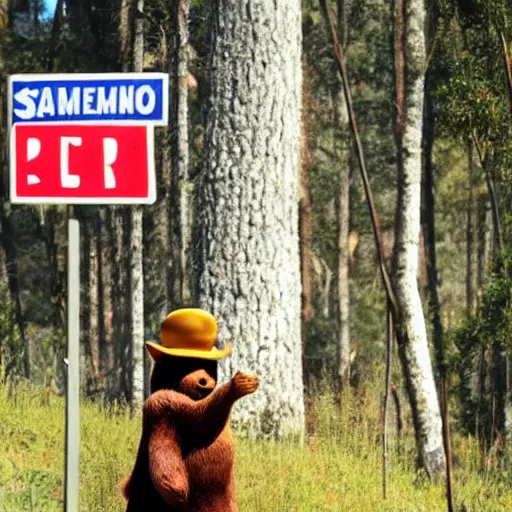 Image similar to Smokey the Bear in Portugal