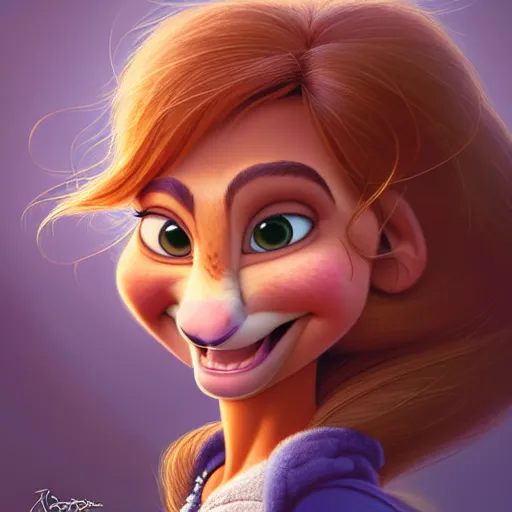 Prompt: portrait of a cartoon jennifer lopez smiling, medium shot, zootopia, fantasy, intricate, cinematic lighting, digital painting, artstation, concept art, smooth, sharp focus, pixar zootopia illustration, art by artgerm and greg rutkowski and disney, detailed textures, award winning portrait studio lighting by jessica rossier and brian froud and gaston bussiere