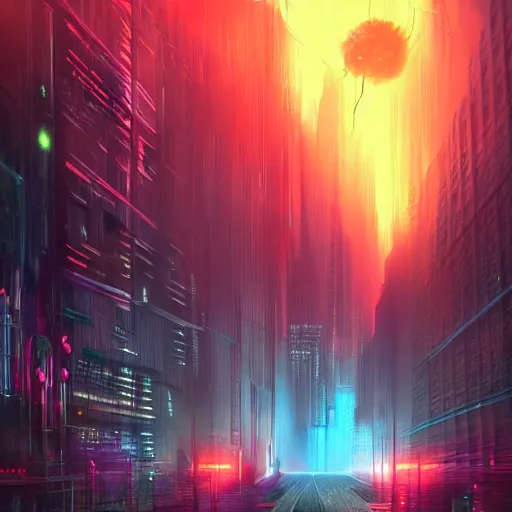 Prompt: Very very very horrific cyber-demon, cyberpunk style, vivid colors, dramatic lighting, top post of all time on /r/ImaginaryLandscapes subreddit