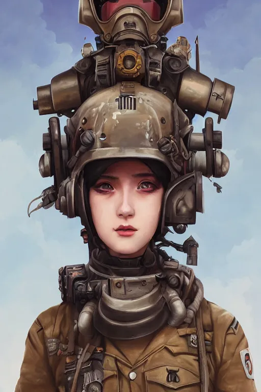 Image similar to portrait of dieselpunk blackpink jisoo soldier girl, helmet, desert, armored, highly detailed, digital painting, face detail, sharp focus, art, illustrations by loish and rossdraws and ayanamikodon and wlop and irakli nadar