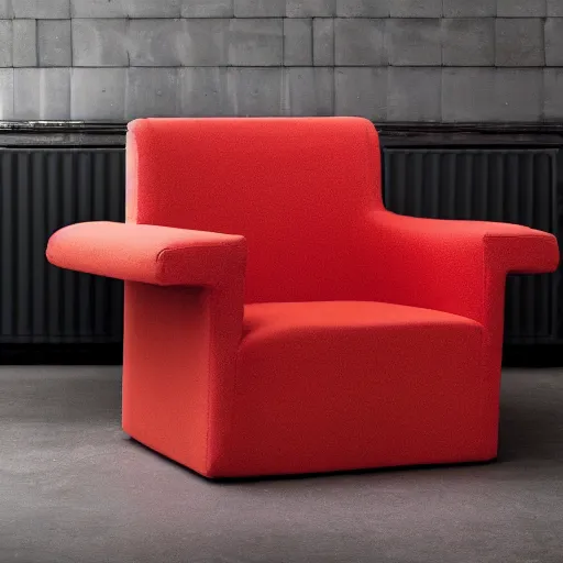 Prompt: an armchair that looks like Donald Trump