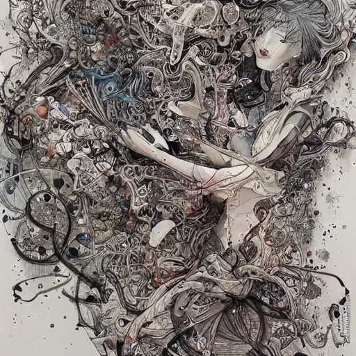 Prompt: pour painting art, watercolor, pen and ink, intricate lines, elegant, extreme detail, smooth, sharp focus, art by james jean