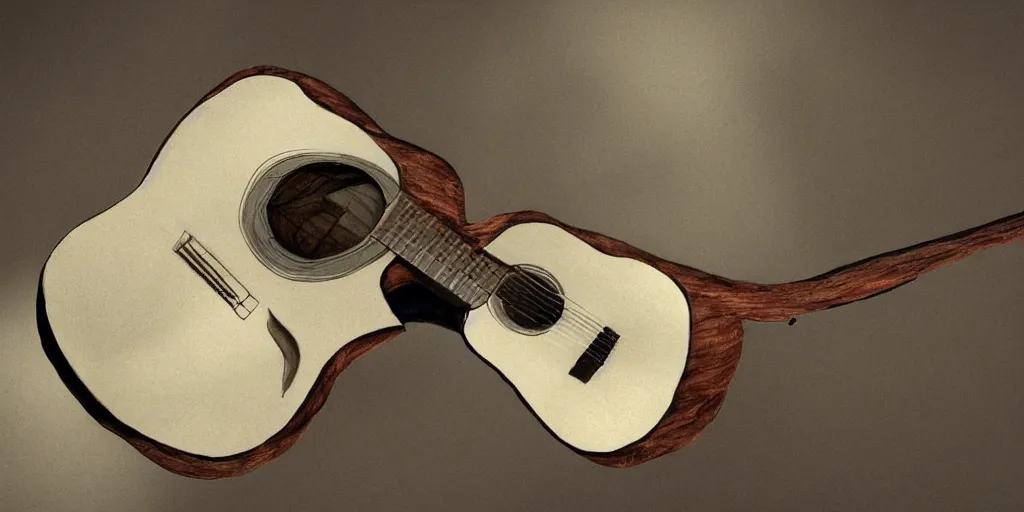 Stylishly Decorated Guitar with Brown Sharpie