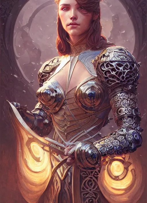 Image similar to Muscular and powerful medieval knight portrait, art nouveau, fantasy, intricate flower designs, elegant, highly detailed, sharp focus, art by Artgerm and Greg Rutkowski