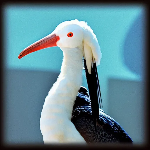 Image similar to cyberpunk white ibis