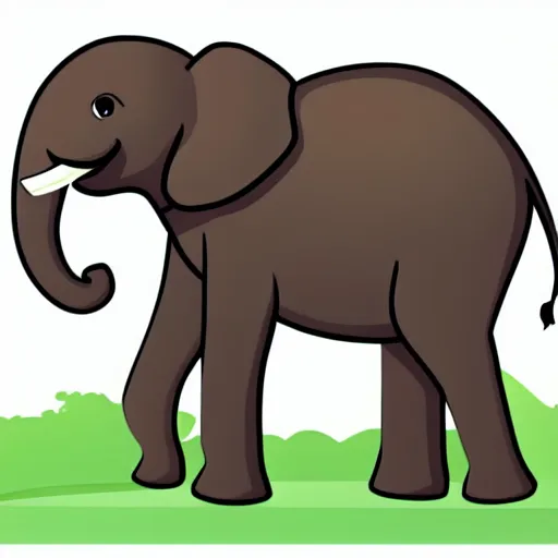 Prompt: a elephant on a green meadow, Anthropomorphized, portrait, highly detailed, colorful, illustration, smooth and clean vector curves, no jagged lines, vector art, smooth #