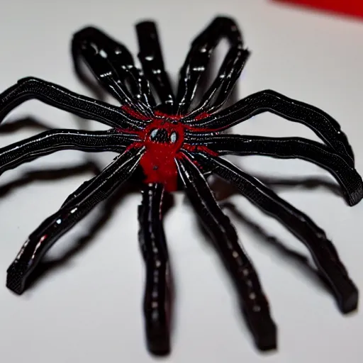 Prompt: spider made of a stapler with pens for legs