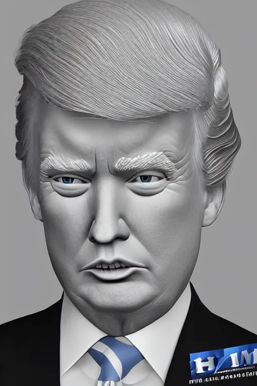Image similar to smooth donald trump, photorealistic, highly detailed,