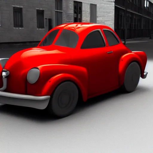 Image similar to red car, atompunk style, 3 d render, unreal engine