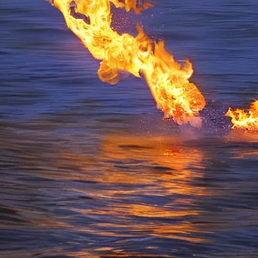 Prompt: water on fire