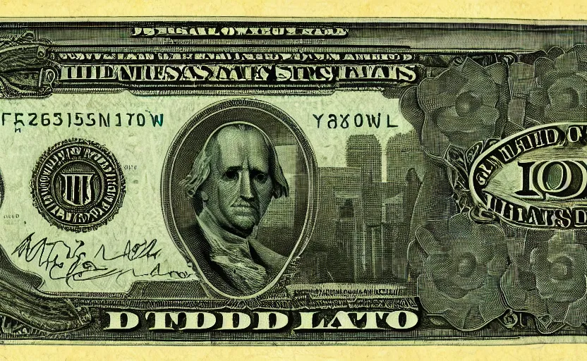 Image similar to rectangular photograph of 6 6 6 dollar u. s. currency note featuring a demonic devil