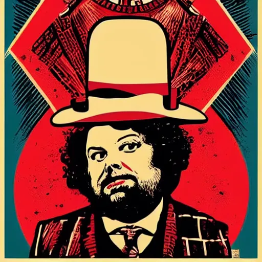 Image similar to dan fogler poster by shepard fairey