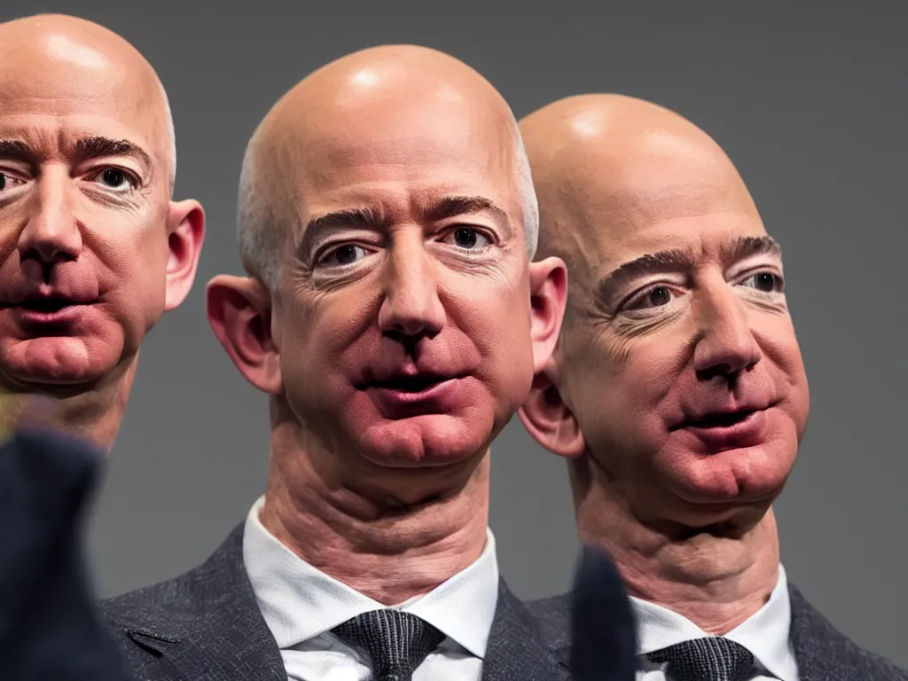 Image similar to jeff bezos as a conehead