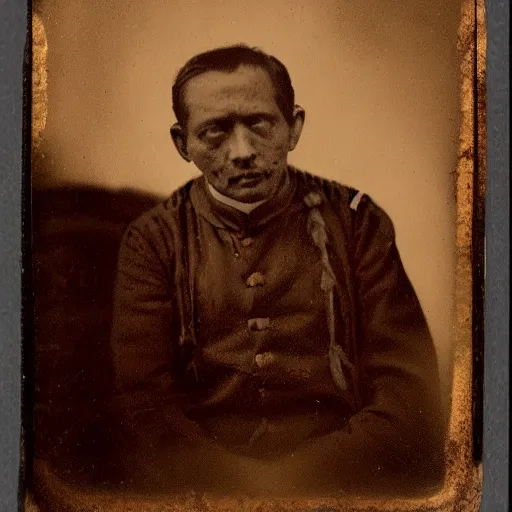 Prompt: opium dem, tintype,