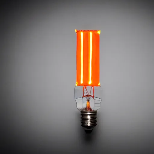 Prompt: a battery made from an orange, powering a lightbulb, photograph by caleb charland