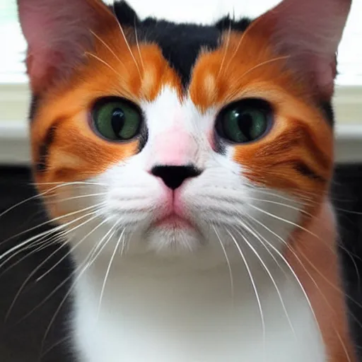 Image similar to a calico kitty front facing