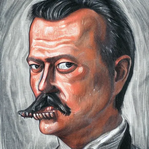 Image similar to Portrait of Igor Ivanovich Strelkov in artstyle of H. R. Giger