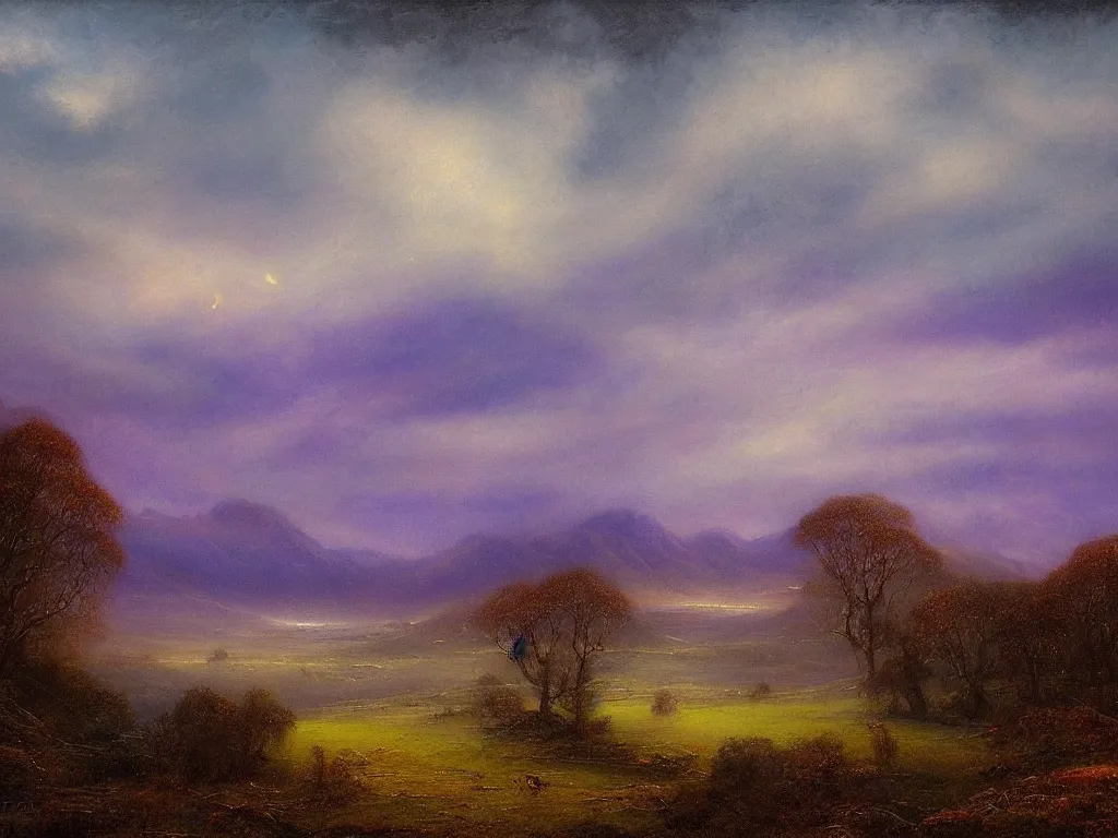 Image similar to a mystical landscape by thomas seddon