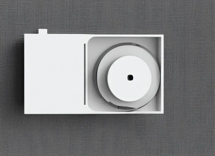 Prompt: orthographic view of minimalism camera designed by Dieter Rams, Naoto Fukasawa, designed by Apple, highly detailed, minimalism, front view, painting by Hirishi Yoshida