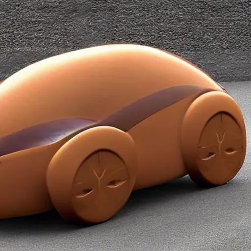 Image similar to a car shaped like an acorn, concept,