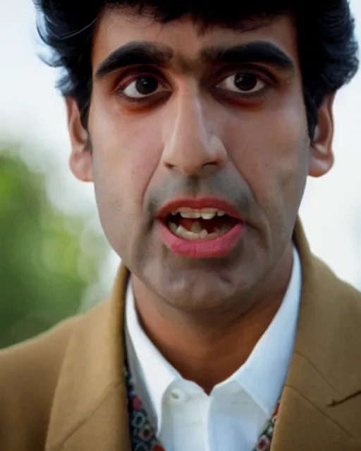 Image similar to film still close - up shot of rishi sunak from the movie monty python's the meaning of life. photographic, photography