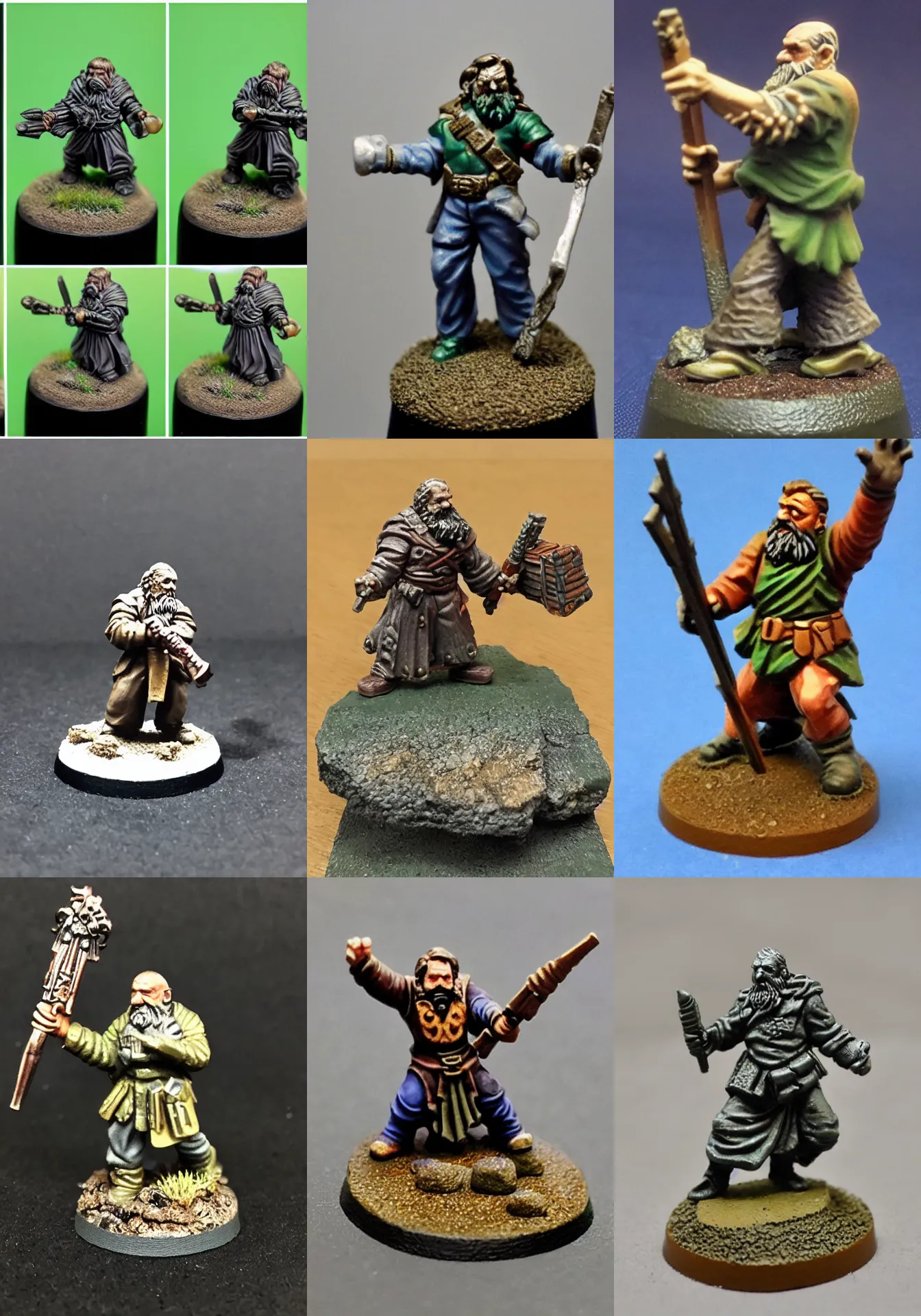 Prompt: slavoj zizek, resin miniature, 2 8 mm heroic scale, games workshop, cleric, citadel colour, communist energy aura, osl, nmm, r / paintedminis, round base, fantasy ttrpg priest, dungeons and dragons, reaper minis