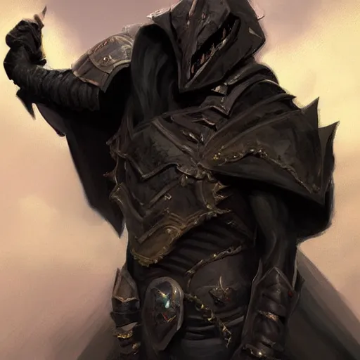 Prompt: digital art painting of a black dragonborn!!! wearing wizard robes!!!, dnd portrait painted by craig mullins and gaston bussiere and greg rutkowski