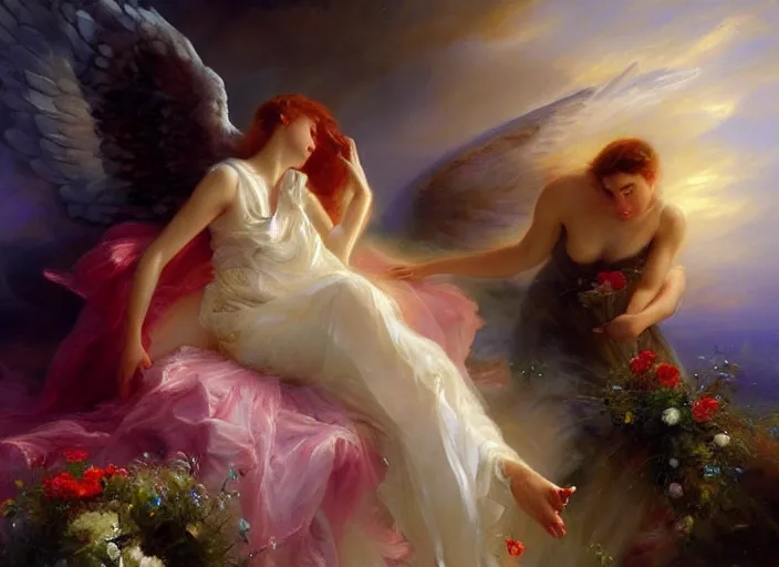 Prompt: death of an archangel in a deadly mist by vladimir volegov and alexander averin and delphin enjolras and daniel f. gerhartz