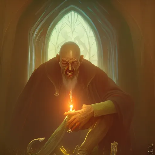 Image similar to an old necromancer kneeling down and sobbing trying to resurrect his dead friend, artstation, Grim fantasy,emotional, EOS R5, f/2.5 , illustration , concept art, award winning photograph, 8k, Alphonse Mucha style,