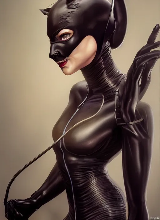 Prompt: catwoman from batman, au naturel, hyper detailed, digital art, trending in artstation, cinematic lighting, studio quality, smooth render, unreal engine 5 rendered, octane rendered, art style by klimt and nixeu and ian sprigger and wlop and krenz cushart