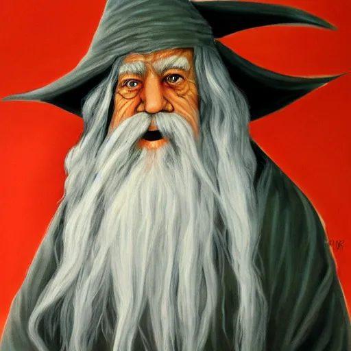 Image similar to gandalf as zeuss, painting
