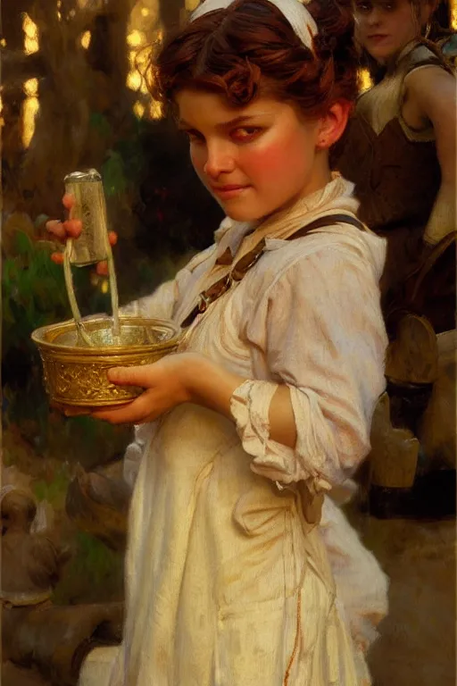 Image similar to milk maid, highly detailed painting by gaston bussiere, craig mullins, j. c. leyendecker 8 k