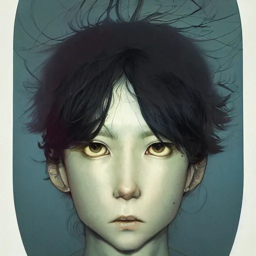 Image similar to prompt : doomer portrait soft light painted by james jean and katsuhiro otomo and erik jones, inspired by akira anime, smooth face feature, intricate oil painting, high detail illustration, sharp high detail, manga and anime 1 9 9 9