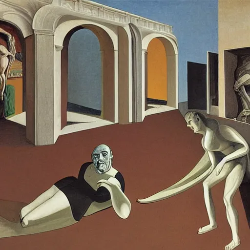 Image similar to the worst of all possible worlds, philosopy, by de chirico, by paula rego