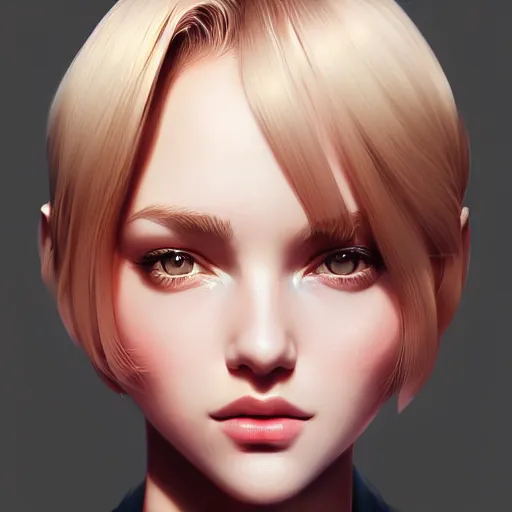 Prompt: a portrait of a beautiful blonde model, art by ilya kuvshinov and wlop and artgerm and josan gonzalez, digital art, highly detailed, intricate, sharp focus, trending on artstation hq, deviantart, pinterest, unreal engine 5, 4 k uhd image