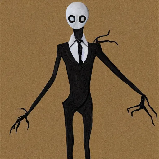 Prompt: slenderman with arms of mantises