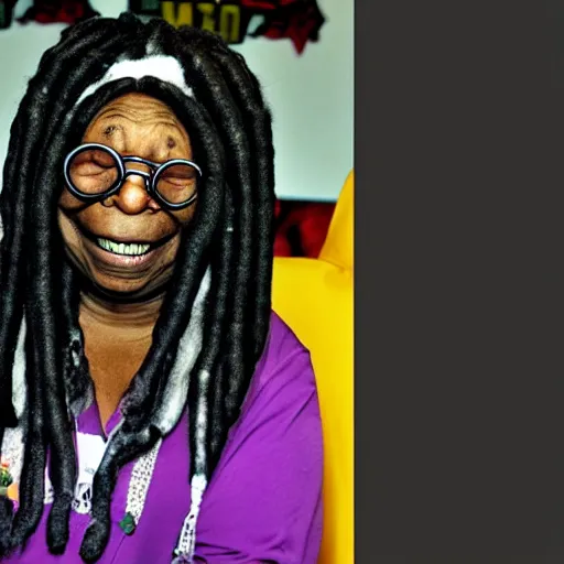 Image similar to whoopi goldberg as wario in real life