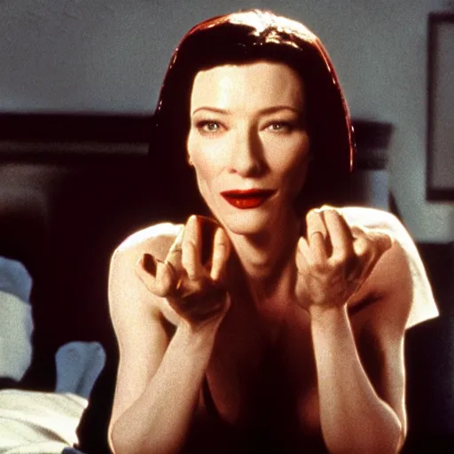 Image similar to Cate Blanchett as Vincent in Pulp Fiction