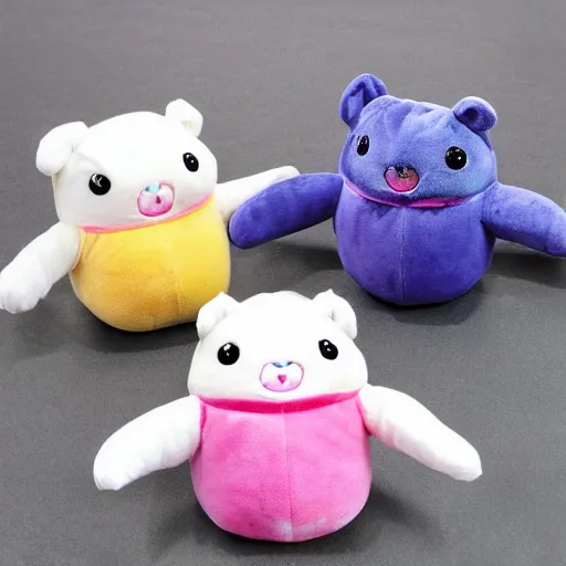 Prompt: covid antigen test plush toy, cute kawaii