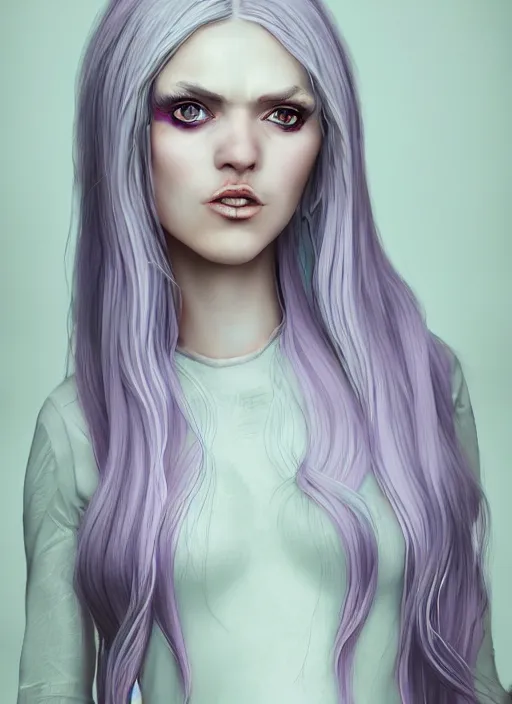 Prompt: An epic fantasy comic book style portrait painting of a pale girl with long straight white hair, lilac pupil, she is wearing a dress with a chess pattern, Unreal 5, DAZ, hyperrealistic, octane render, cosplay, RPG portrait, dynamic lighting