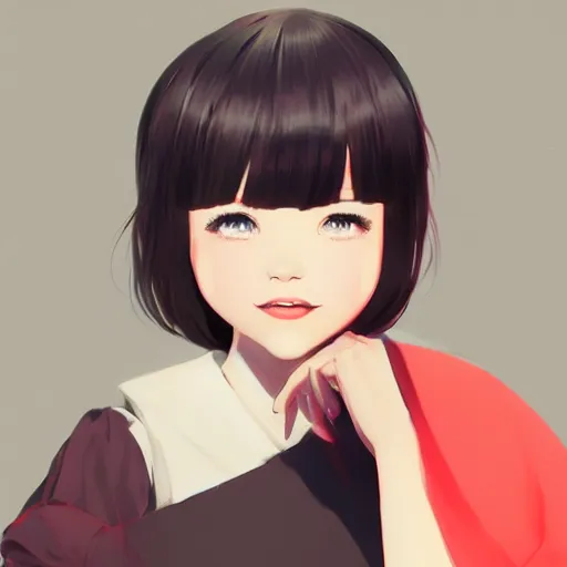 Image similar to Cute smile by Ilya Kuvshinov trending on artstation, faved watched read, sharp focus, traditional illustration collection aaaa updated watched premiere edition commission ✨ whilst watching fabulous artwork \ exactly your latest completed artwork discusses upon featured announces recommend achievement