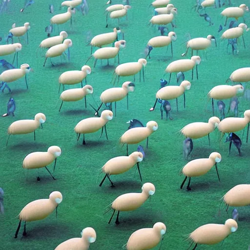 Image similar to 4 0 sad fat green ostriches by chiho aoshima