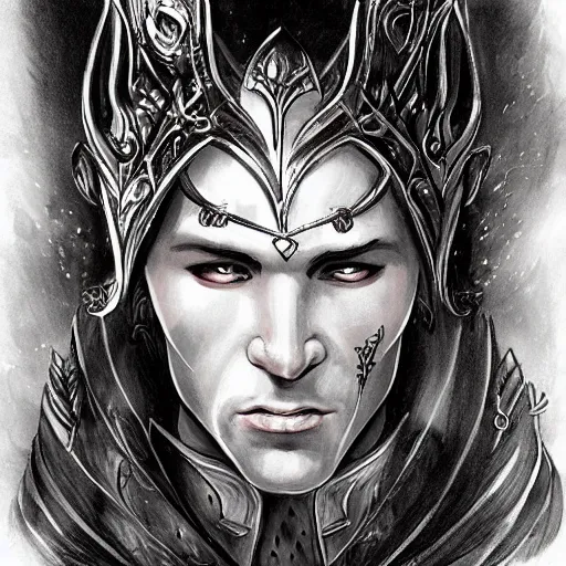 Prompt: male elven bard, dark fantasy art by Stephan Koidl