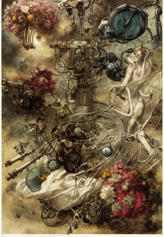 Image similar to pastel floral medical equipment, whirling, minimalist environment, by ryan stegman and hr giger and esao andrews and maria sibylla merian eugene delacroix, gustave dore, thomas moran, the thing, pop art