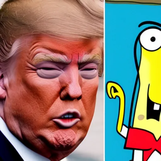 Prompt: donald trump meets spongebob and better call saul